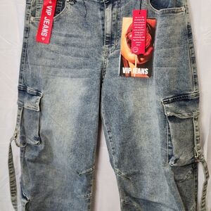 VIP Women Boyfriend Jeans - Light Blue Wash with Red Tag